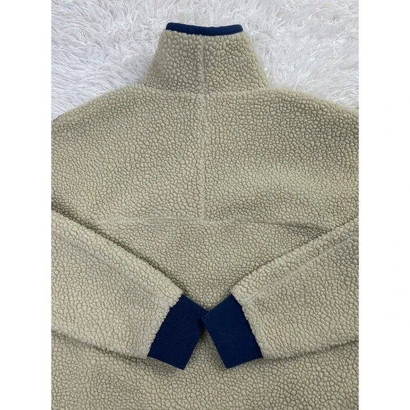 Patagonia Jacket Mens Medium Beige Snap Front Retro-X Pile Fleece Pockets Men M